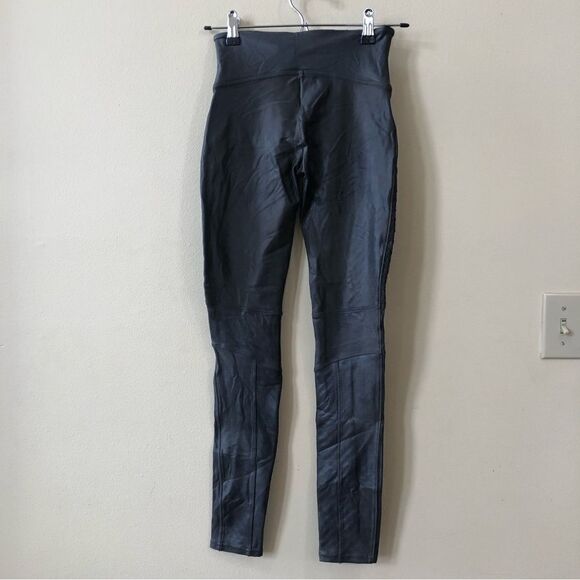 Spanx Faux Leather Grey Moto Leggings - Picture 6 of 7